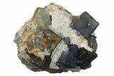 Multicolored Fluorite Crystals on Quartz - China #149755-1